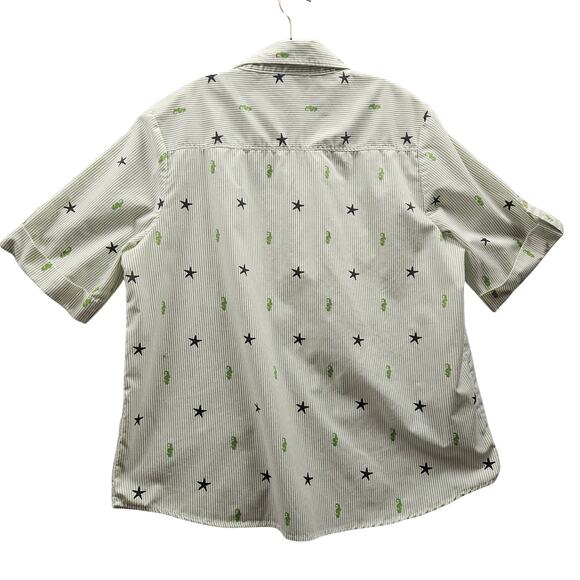 2-American Sweetheart Women's Blouses 1-Green 1-Blue Collar Button Front READ - Picture 5 of 7